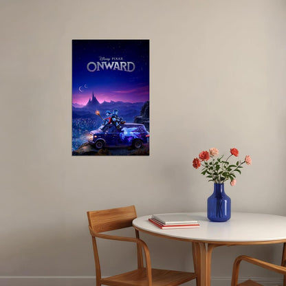 Onward Animated Movie Ian Barley Wizard Pegasus Van Poster Wall Art Print Home Wall Decor