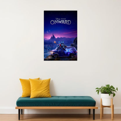 Onward Animated Movie Ian Barley Wizard Pegasus Van Poster Wall Art Print Home Wall Decor