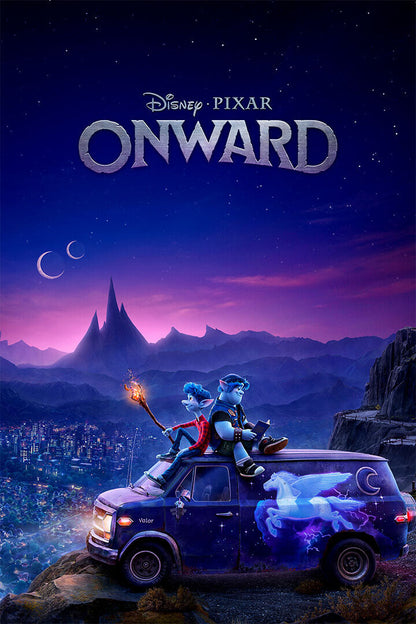 Onward Animated Movie Ian Barley Wizard Pegasus Van Poster Wall Art Print Home Wall Decor