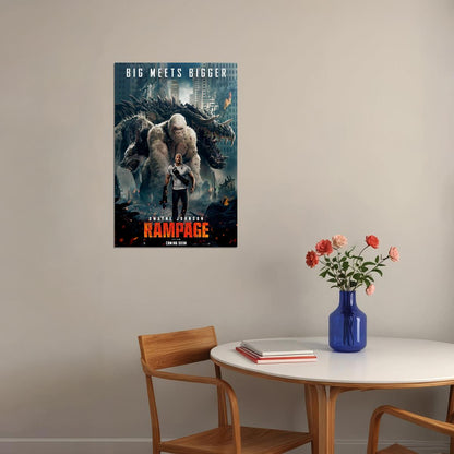 Rampage 2018 Science Fiction Movie Poster Wall Art Print Home Wall Decor