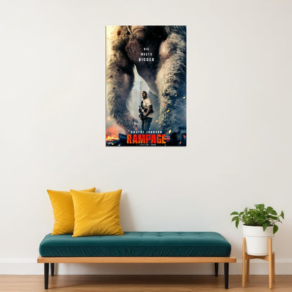 Rampage Dwayne Johnson 2018 Gorilla Wolf Crocodile Movie Poster Wall Art Print Home Wall Decor