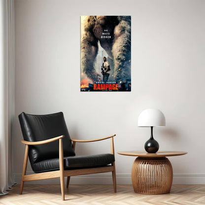 Rampage Dwayne Johnson 2018 Gorilla Wolf Crocodile Movie Poster Wall Art Print Home Wall Decor