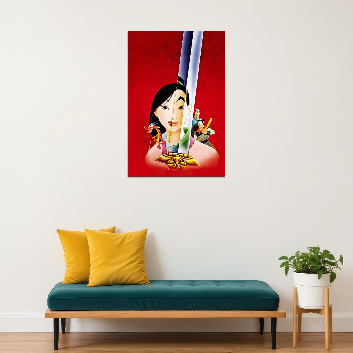 Mulan 1998 Mushu Cri-kee Animated Movie Poster Wall Art Print Home Wall Decor