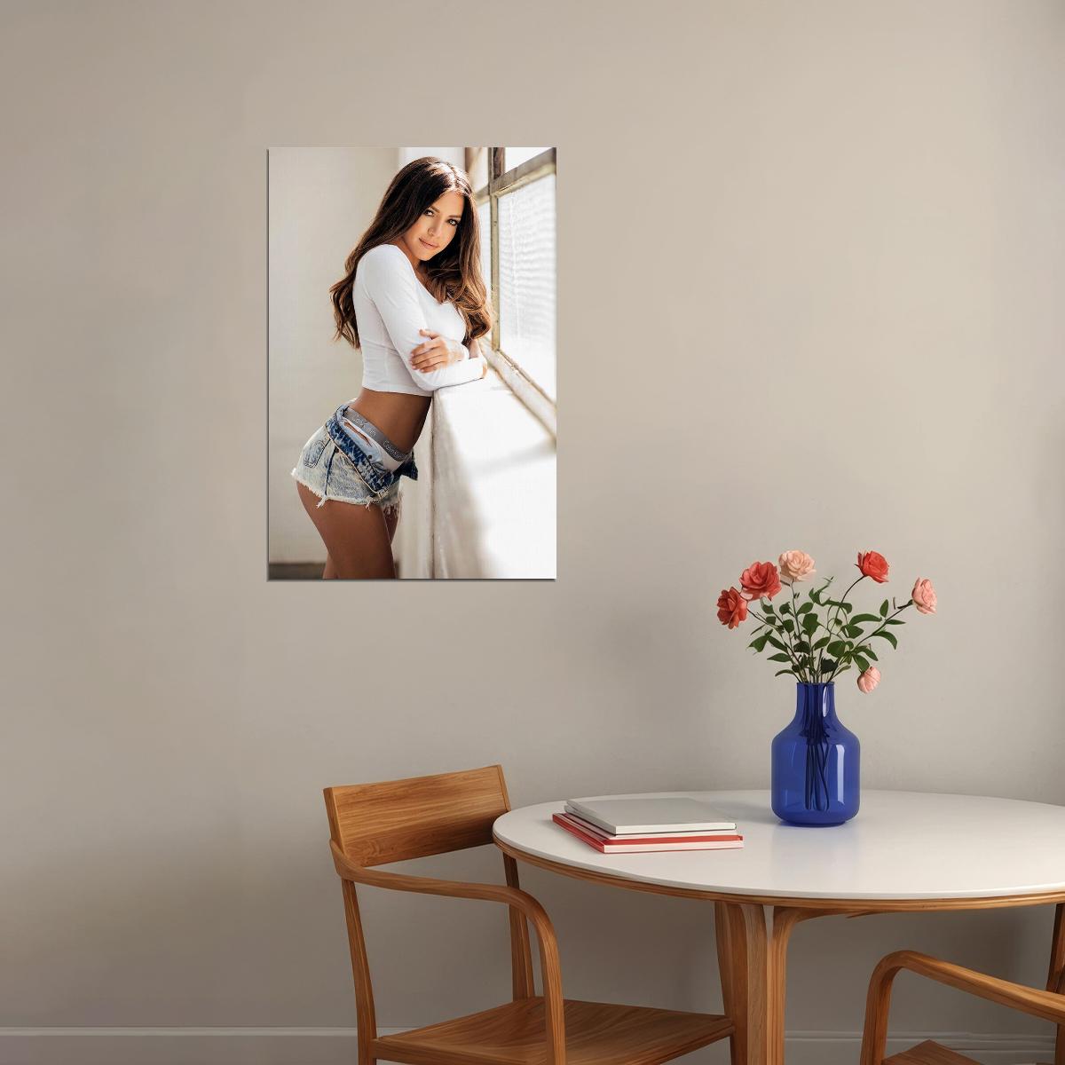 Shelby Chesnes Sexy Swimsuit Model Posing By The Window Poster Wall Art Print Home Wall Decor