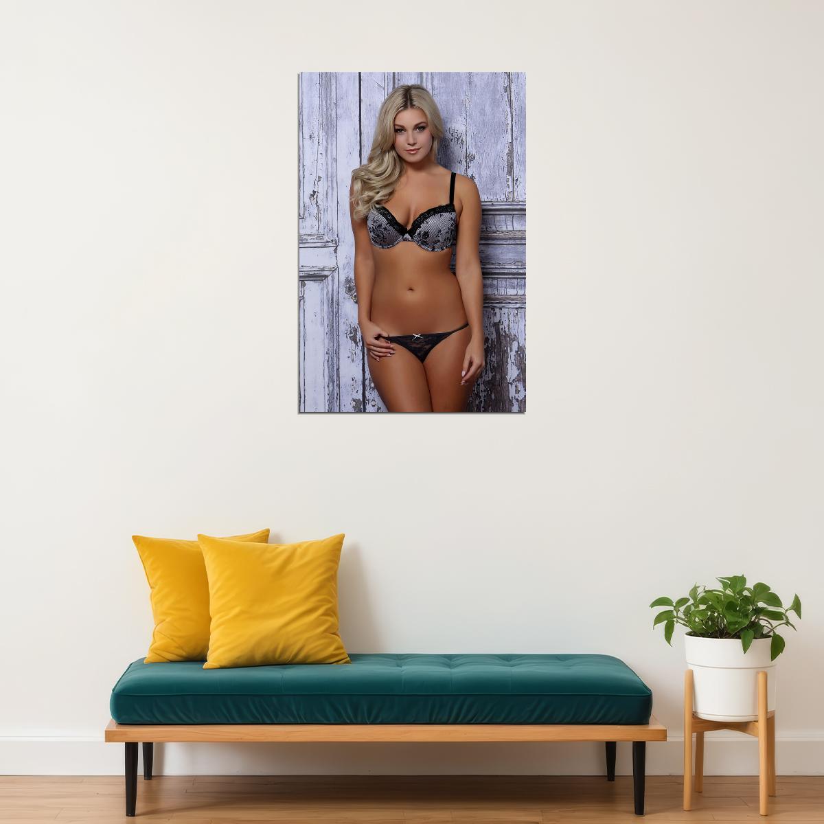 Magazine Centerfold Ciara Price Sexy Lingerie Model Poster Wall Art Print Home Wall Decor