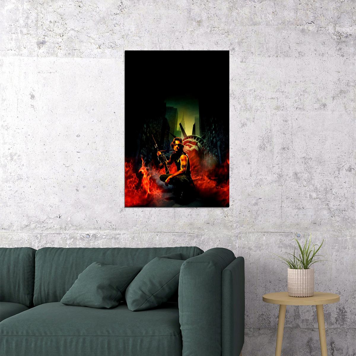 Escape From New York Snake Plissken Kurt Russell Movie Poster Wall Art Print Home Wall Decor