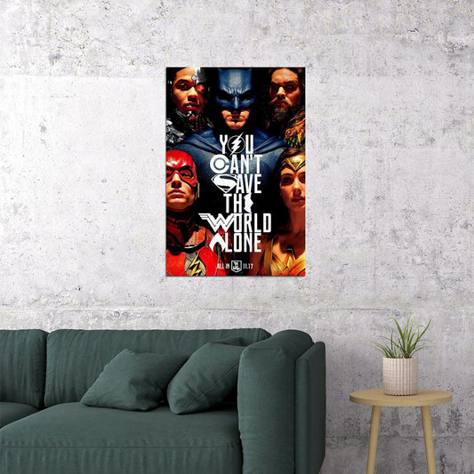 Justice League Superheroes Movie Spiderman Superman Poster Wall Art Print Home Wall Decor
