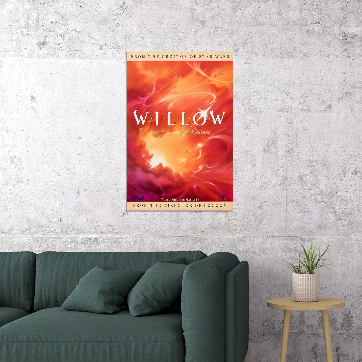 Willow 1988 Fantasy Adventure Movie Val Kilmer Poster Wall Art Print Home Wall Decor
