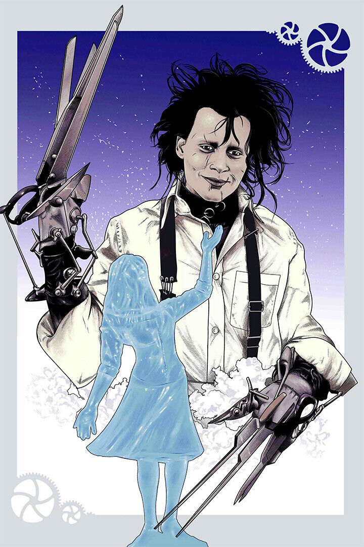 Edward Scissorhands Romance Fantasy Movie Poster Wall Art Print Home Wall Decor