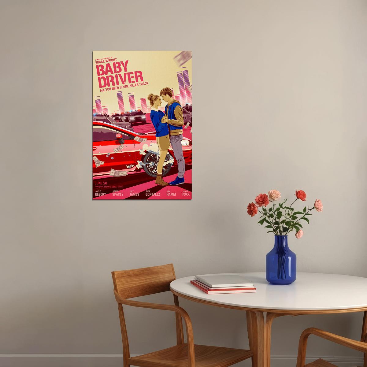 Baby Driver Action Crime Movie Poster Wall Art Print Home Wall Decor