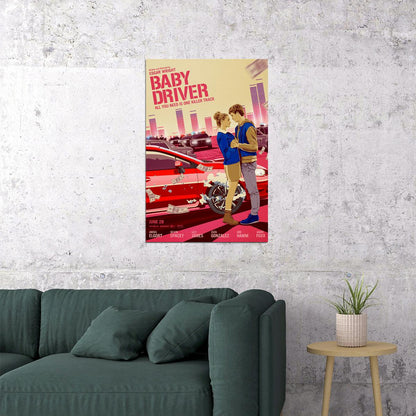 Baby Driver Action Crime Movie Poster Wall Art Print Home Wall Decor