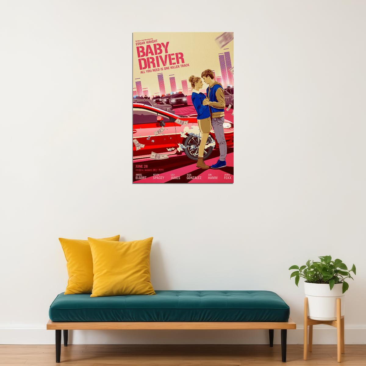 Baby Driver Action Crime Movie Poster Wall Art Print Home Wall Decor