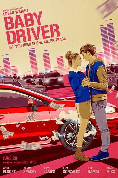 Baby Driver Action Crime Movie Poster Wall Art Print Home Wall Decor