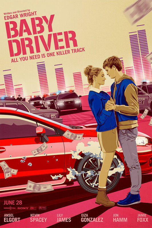 Baby Driver Action Crime Movie Poster Wall Art Print Home Wall Decor