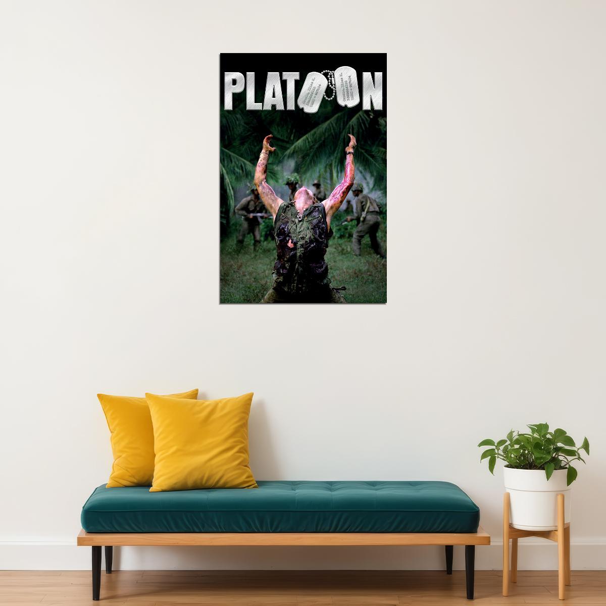 Platoon American War Movie Cover Berenger Dafoe Sheen D Poster Wall Art Print Home Wall Decor