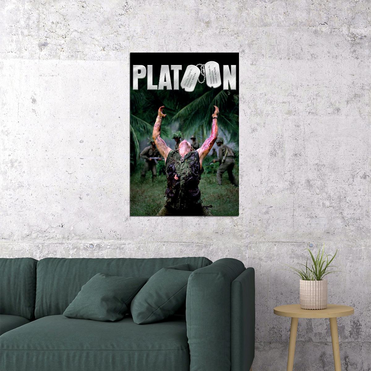 Platoon American War Movie Cover Berenger Dafoe Sheen D Poster Wall Art Print Home Wall Decor