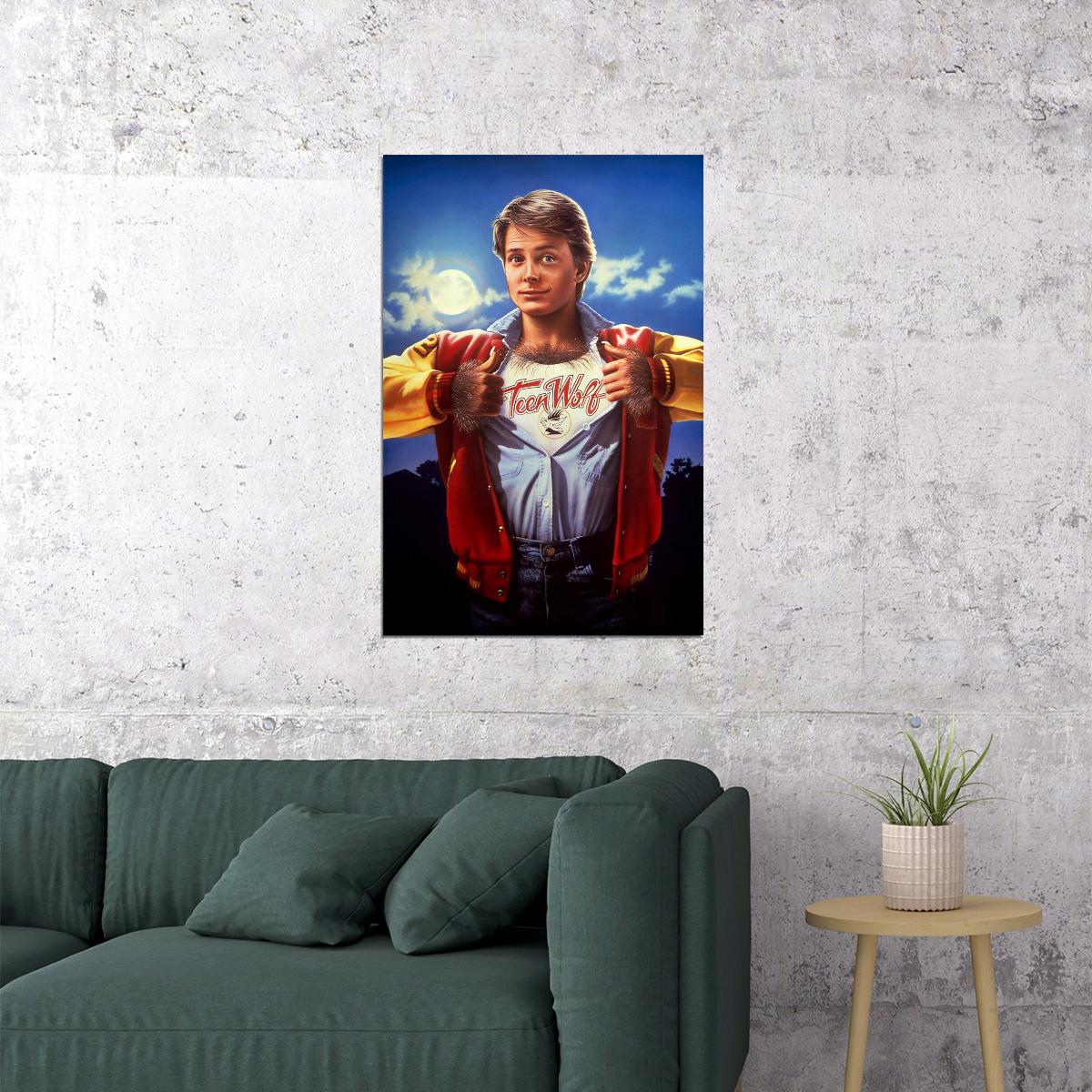 Teen Wolf 1985 Michael J. Fox Movie Cover Poster Wall Art Print Home Wall Decor