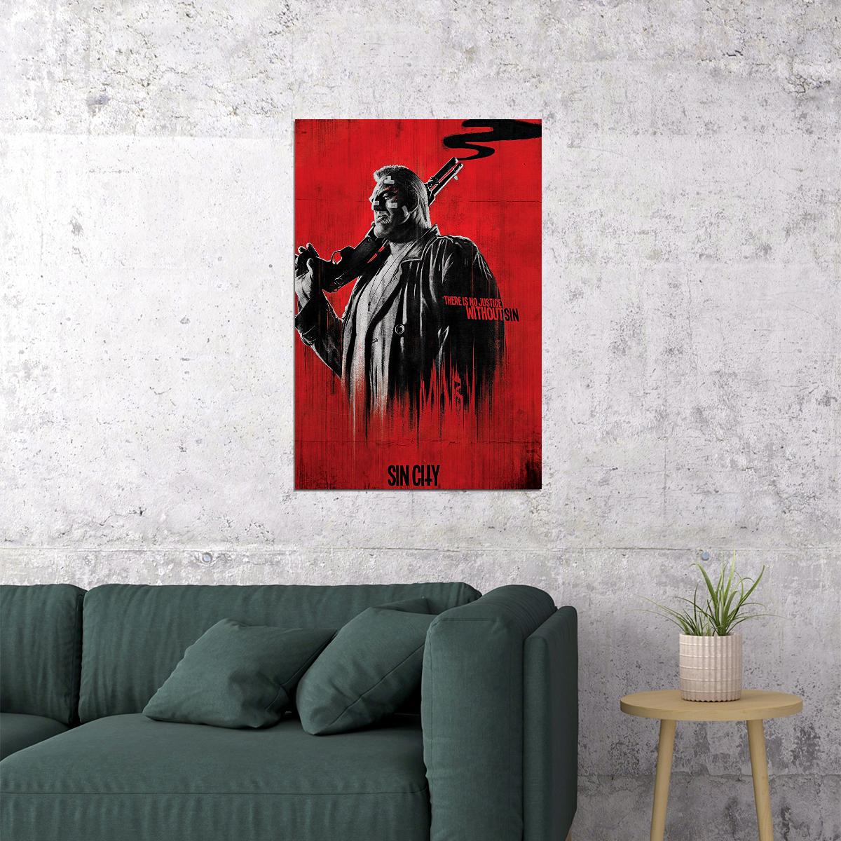 Sin City Marv American Noir Crime 2005 Movie Poster Wall Art Print Home Wall Decor