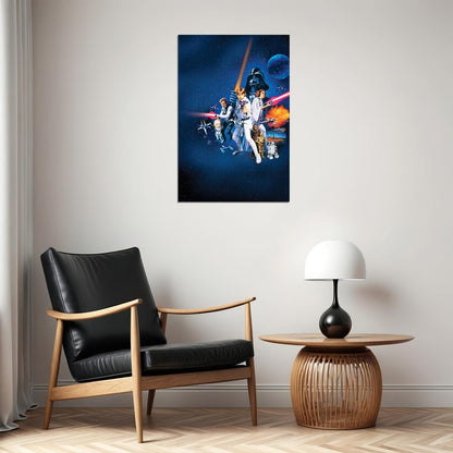 Star Wars Iv A New Hope 1977 Movie George Lucas Poster Wall Art Print Home Wall Decor