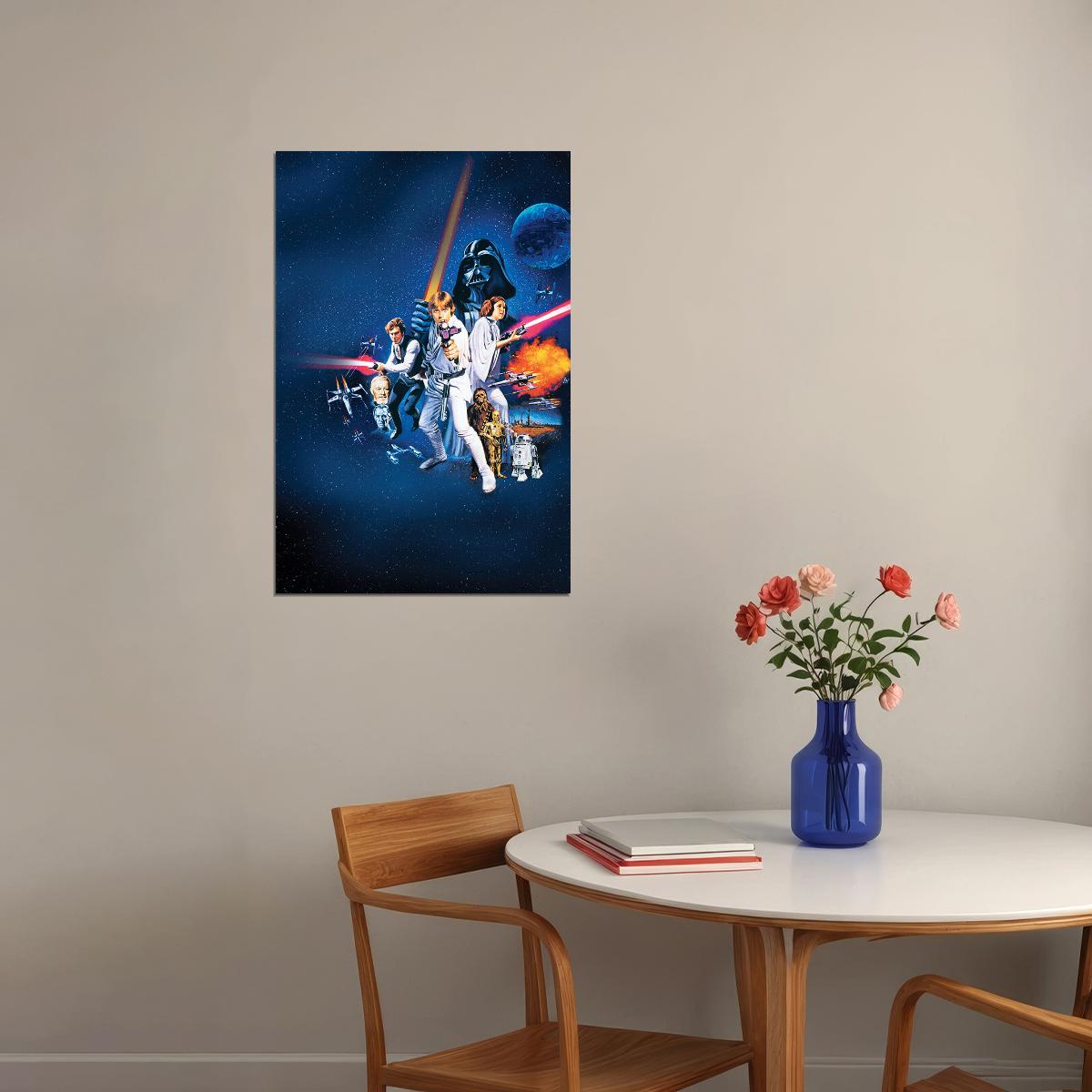 Star Wars Iv A New Hope 1977 Movie George Lucas Poster Wall Art Print Home Wall Decor