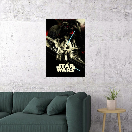 Star Wars Iv A New Hope 1977 Movie Poster Wall Art Print Home Wall Decor