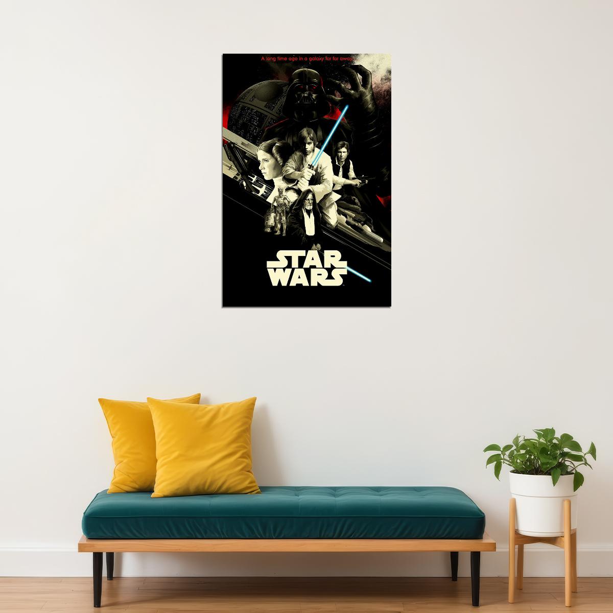 Star Wars Iv A New Hope 1977 Movie Poster Wall Art Print Home Wall Decor