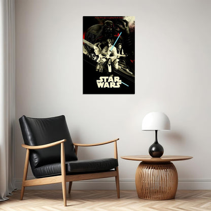 Star Wars Iv A New Hope 1977 Movie Poster Wall Art Print Home Wall Decor