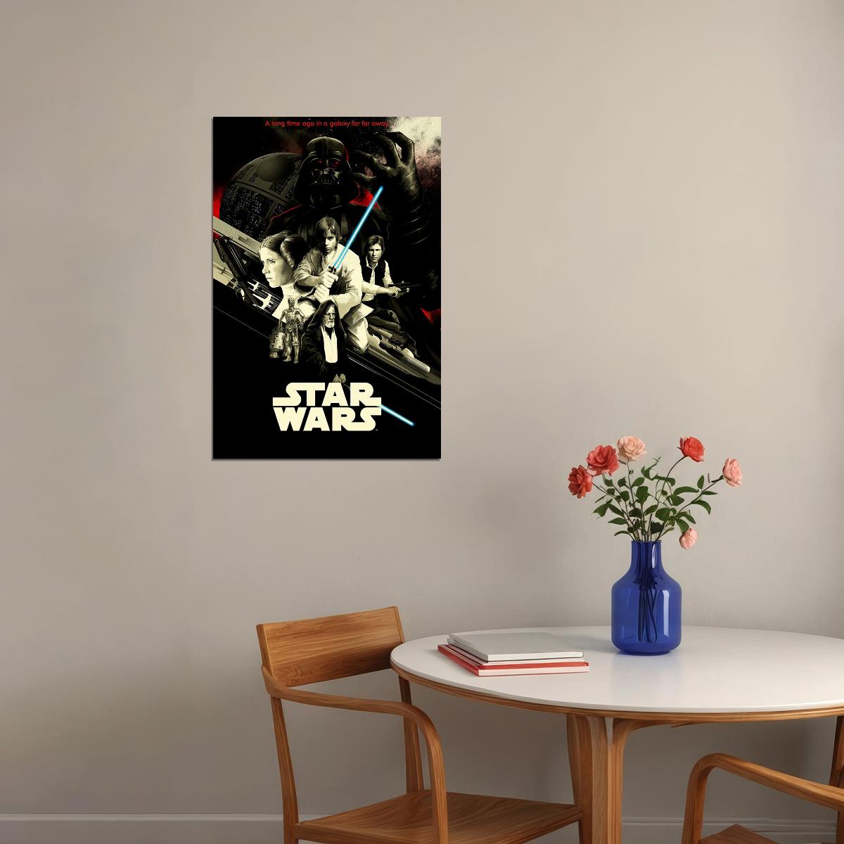 Star Wars Iv A New Hope 1977 Movie Poster Wall Art Print Home Wall Decor