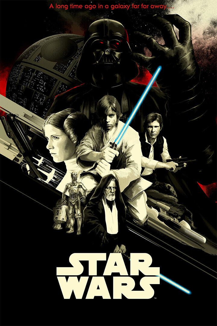 Star Wars Iv A New Hope 1977 Movie Poster Wall Art Print Home Wall Decor