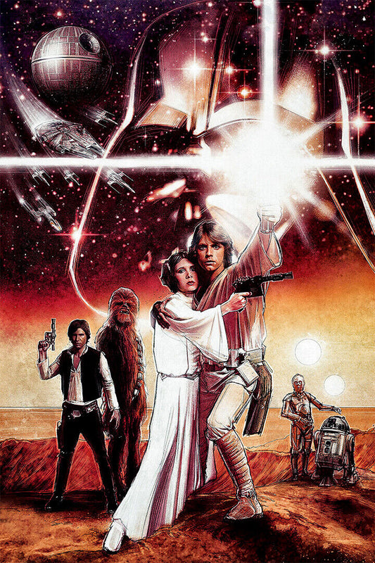 Star Wars Iv A New Hope 1977 Movie Poster Wall Art Print Home Wall Decor