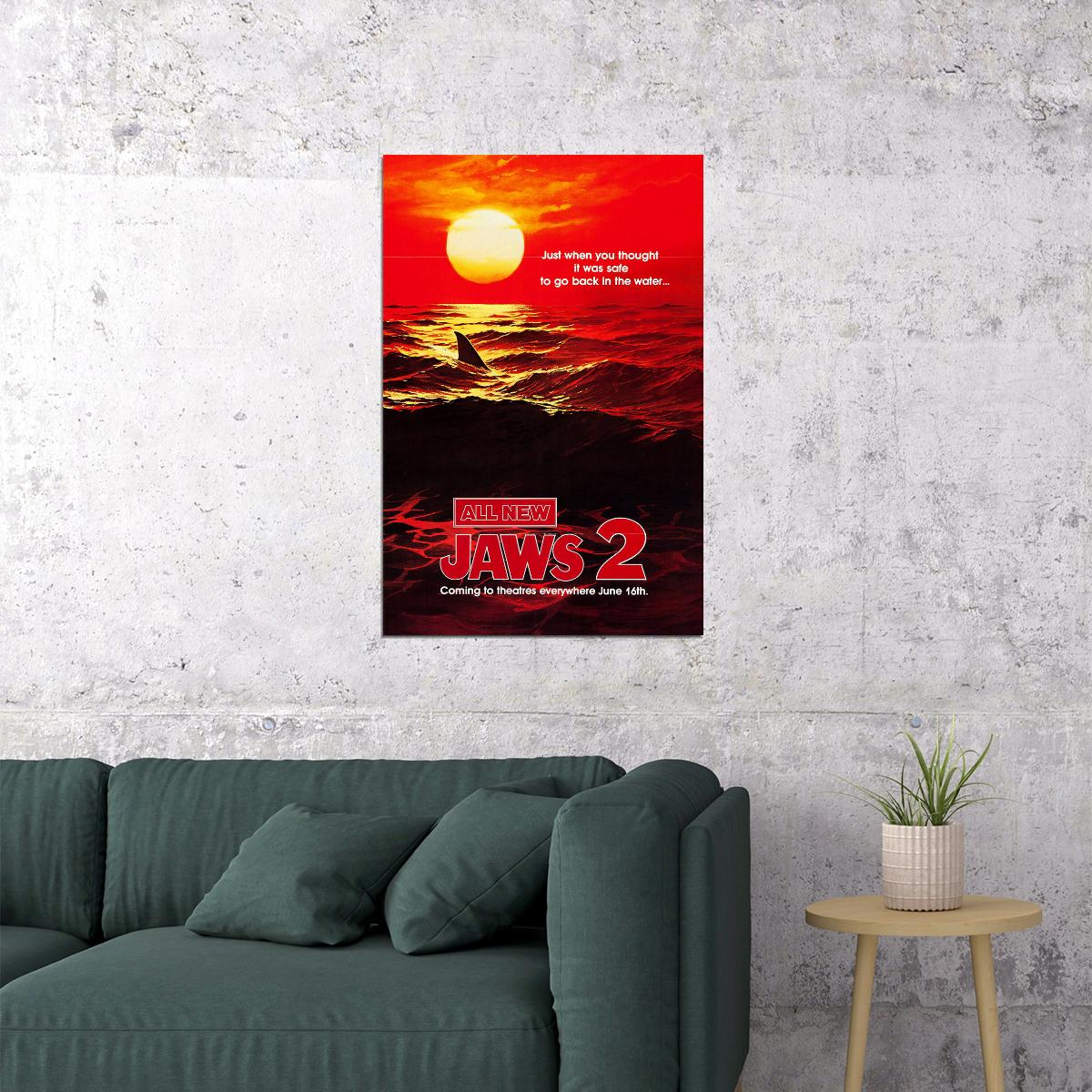 Jaws Movie Steven Spielberg 1974 Adventure Thriller Poster Wall Art Print Home Wall Decor