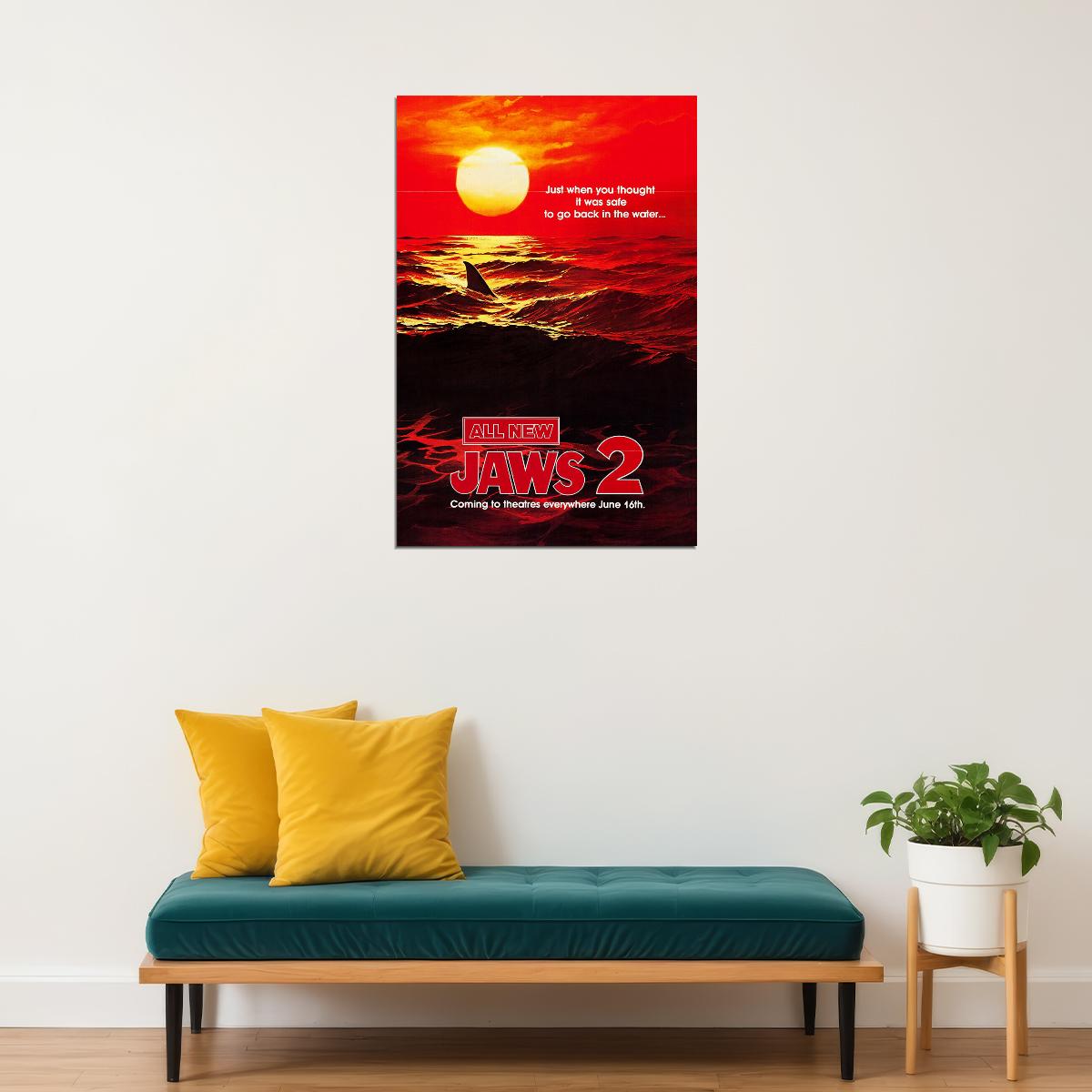 Jaws Movie Steven Spielberg 1974 Adventure Thriller Poster Wall Art Print Home Wall Decor