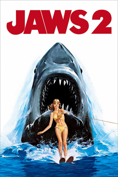 Jaws 2 Movie Steven Spielberg 1974 Shark Swimming Poster Wall Art Print Home Wall Decor