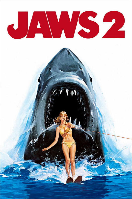 Jaws 2 Movie Steven Spielberg 1974 Shark Swimming Poster Wall Art Print Home Wall Decor