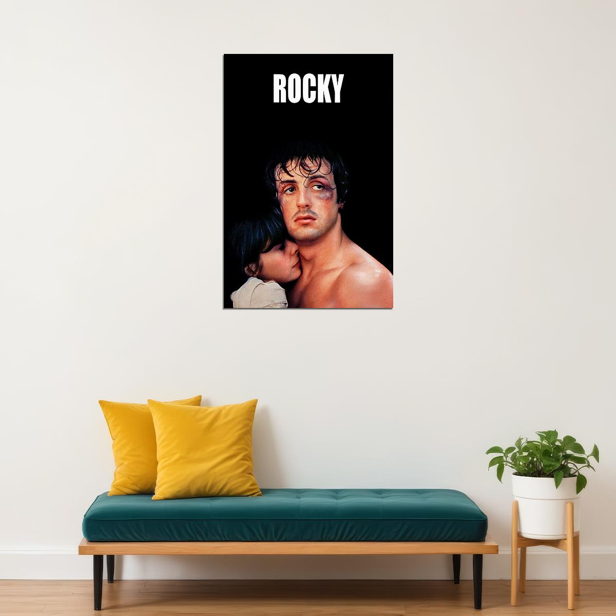 Rocky Movie Sylvester Stallone Boxing Usa America Flag Poster Wall Art Print Home Wall Decor