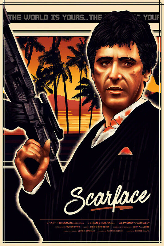 Scarface Movie Crime Drama Al Pacino Poster Wall Art Print Home Wall Decor