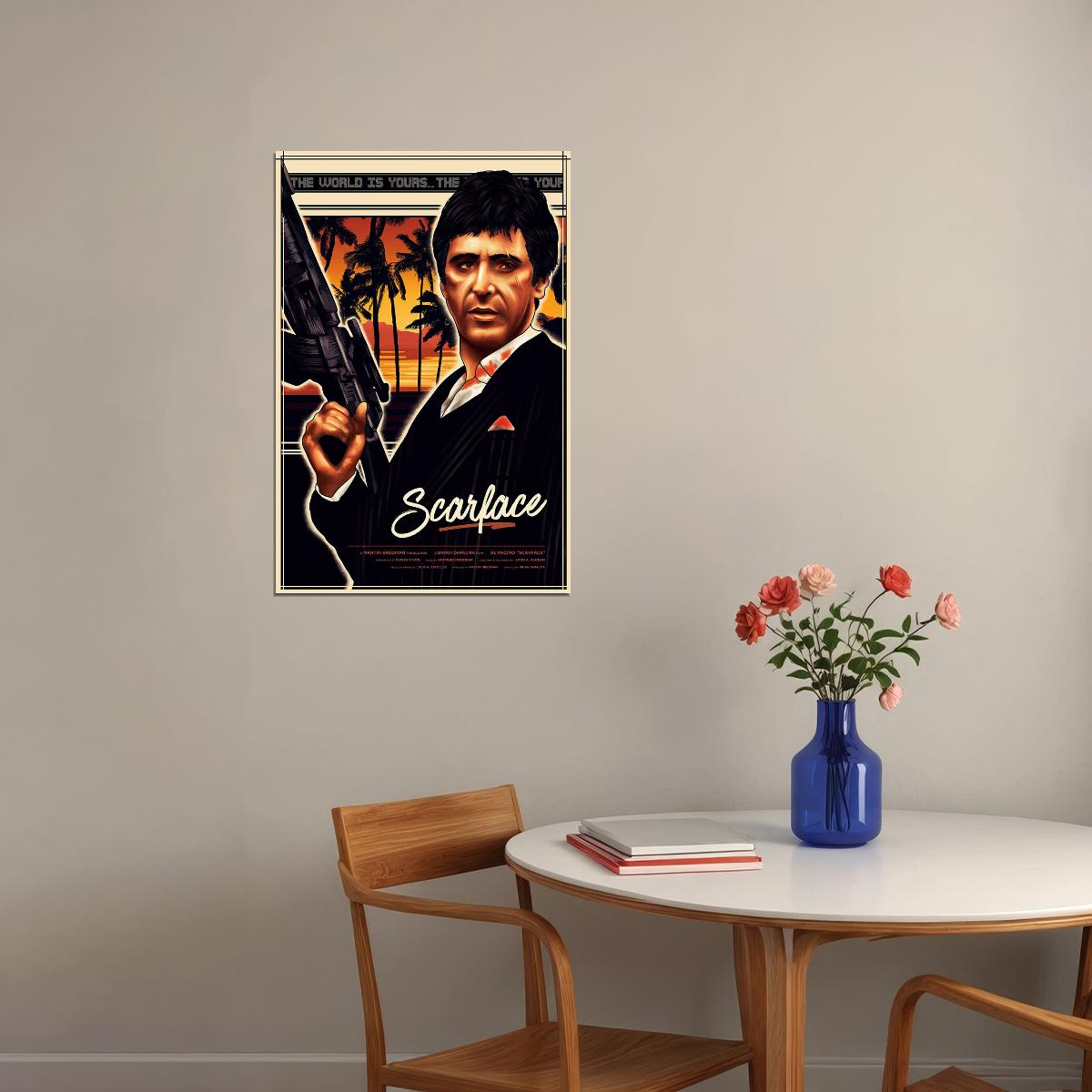 Scarface Movie Crime Drama Al Pacino Poster Wall Art Print Home Wall Decor