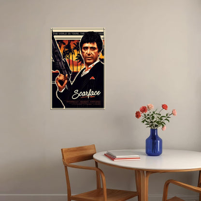 Scarface Movie Crime Drama Al Pacino Poster Wall Art Print Home Wall Decor