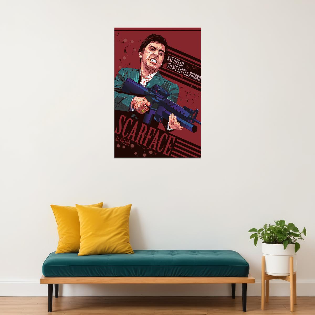 Scarface Movie Al Pacino Crime Drama Poster Wall Art Print Home Wall Decor