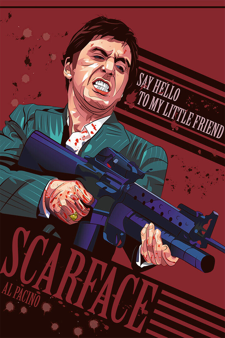 Scarface Movie Al Pacino Crime Drama Poster Wall Art Print Home Wall Decor