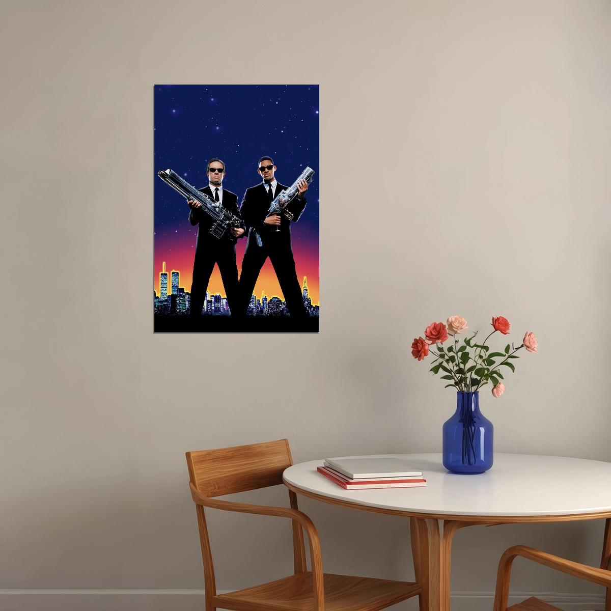 Mib Men In Black Movie Will Smith Classic 1997 Poster Wall Art Print Home Wall Decor