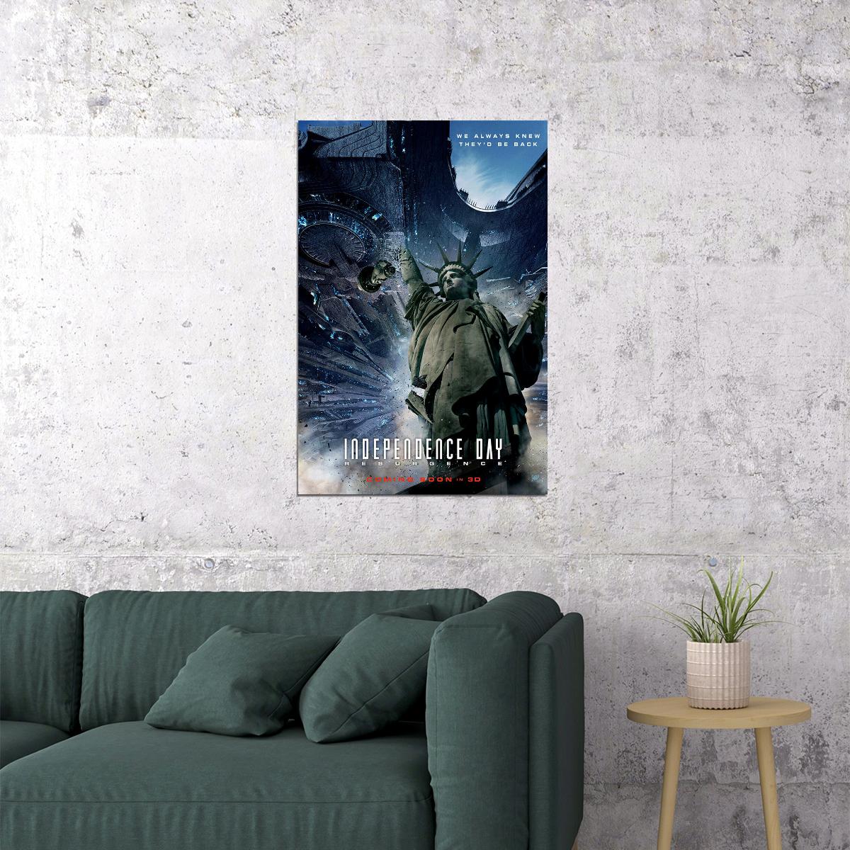 Independence Day Movie Science Fiction Poster Wall Art Print Home Wall Decor