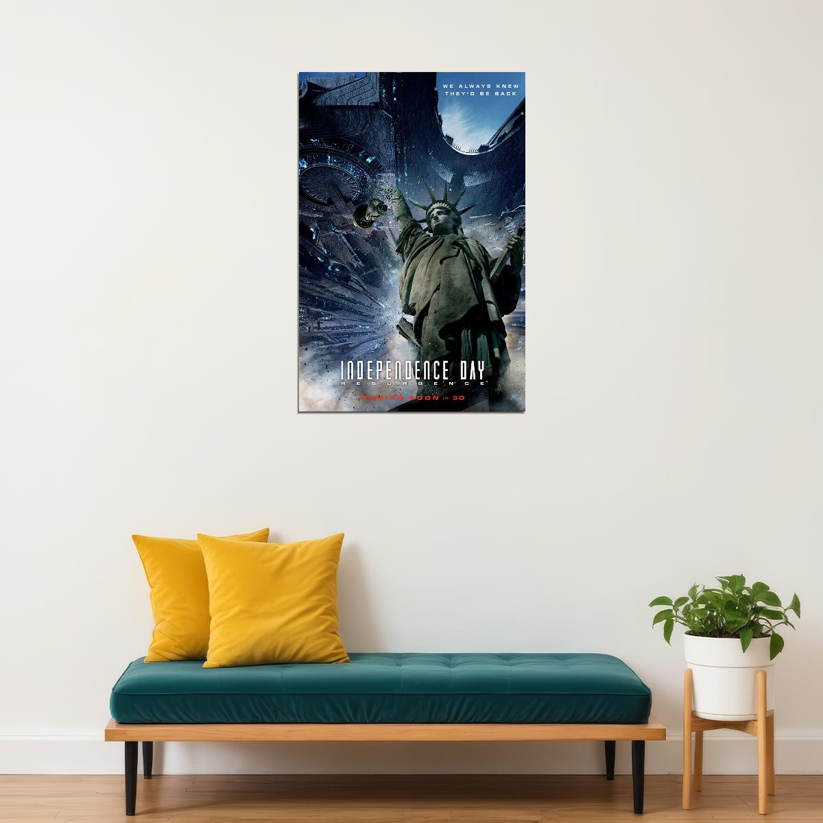 Independence Day Movie Science Fiction Poster Wall Art Print Home Wall Decor
