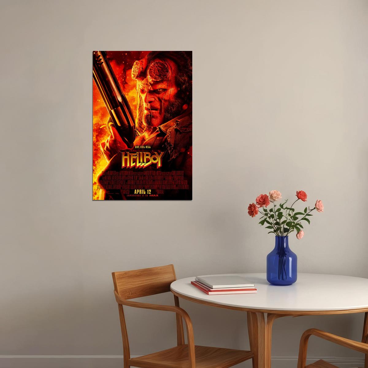 Hellboy Fantasy Action Movie Poster Wall Art Print Home Wall Decor