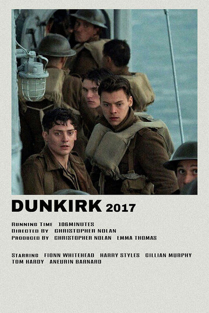 Dunkirk Drama Adventure Movie Poster Wall Art Print Home Wall Decor