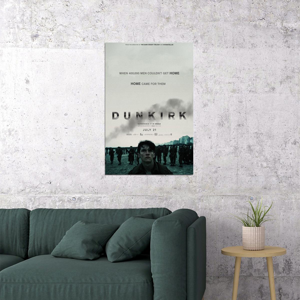 Dunkirk Drama Action Movie Poster Wall Art Print Home Wall Decor