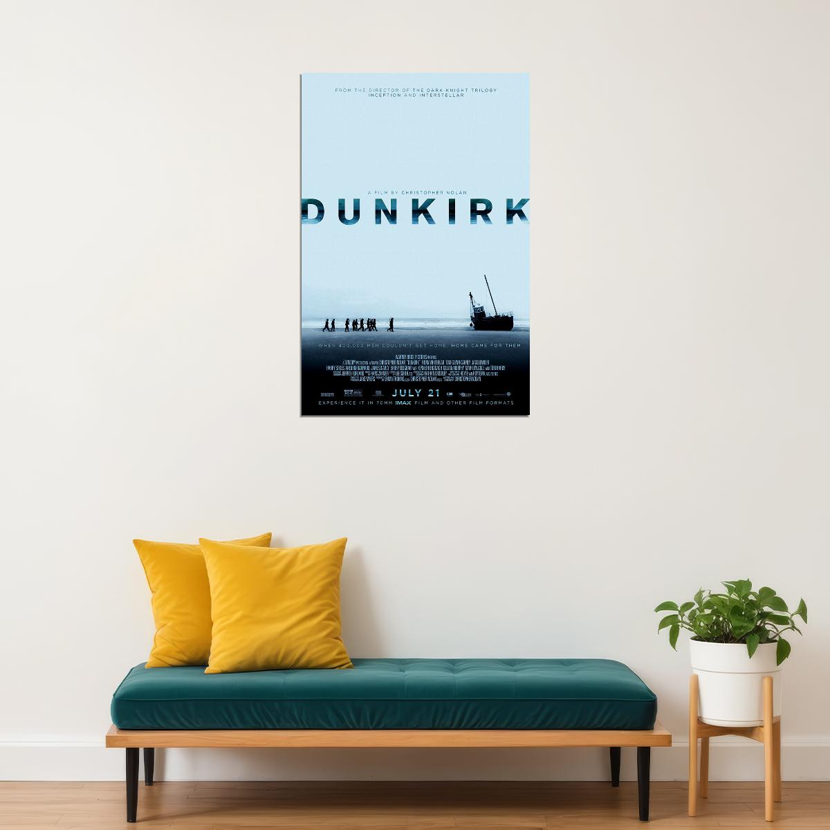 Dunkirk Action Soldiers Movie Poster Wall Art Print Home Wall Decor