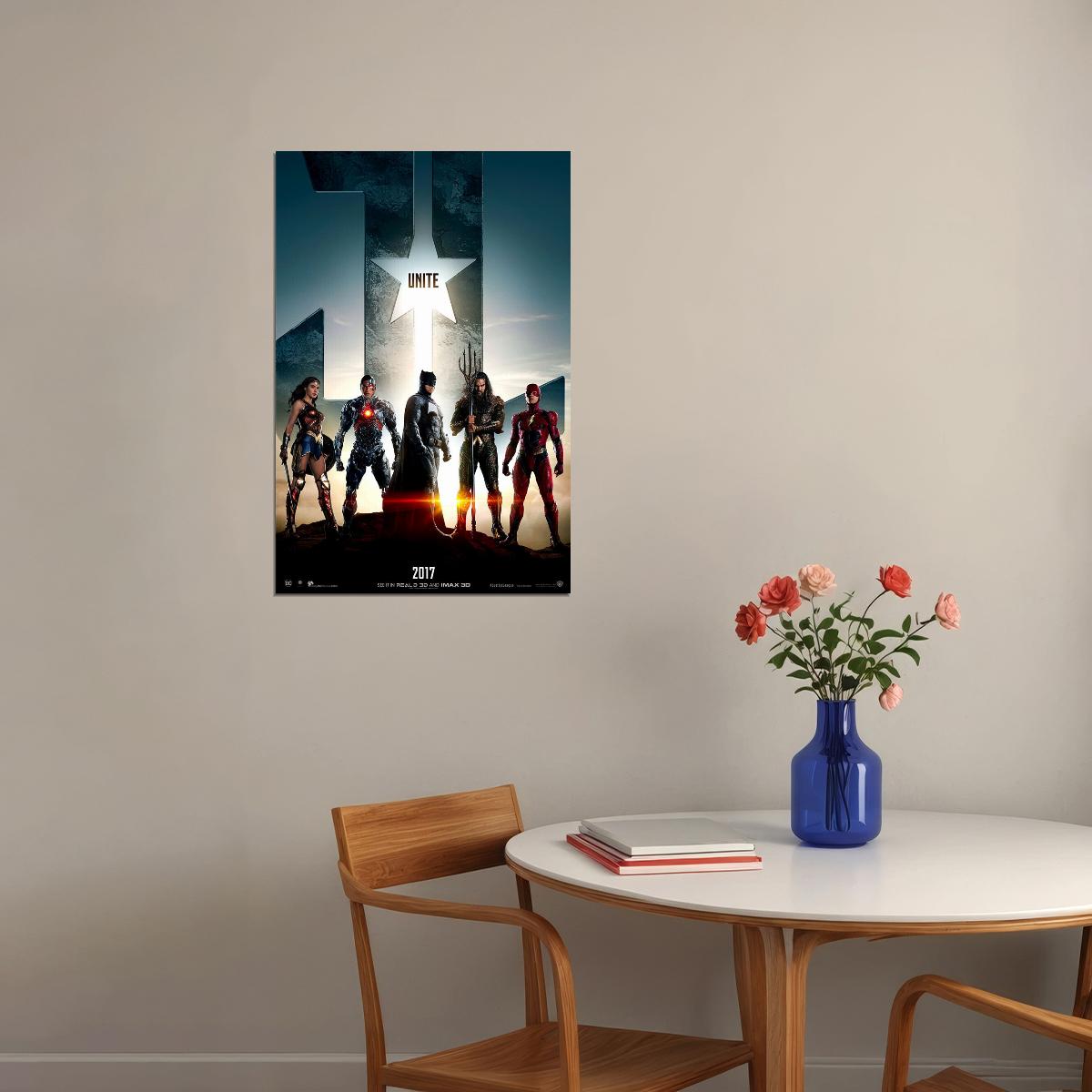 Justice League Fantasy Action Movie Poster Wall Art Print Home Wall Decor
