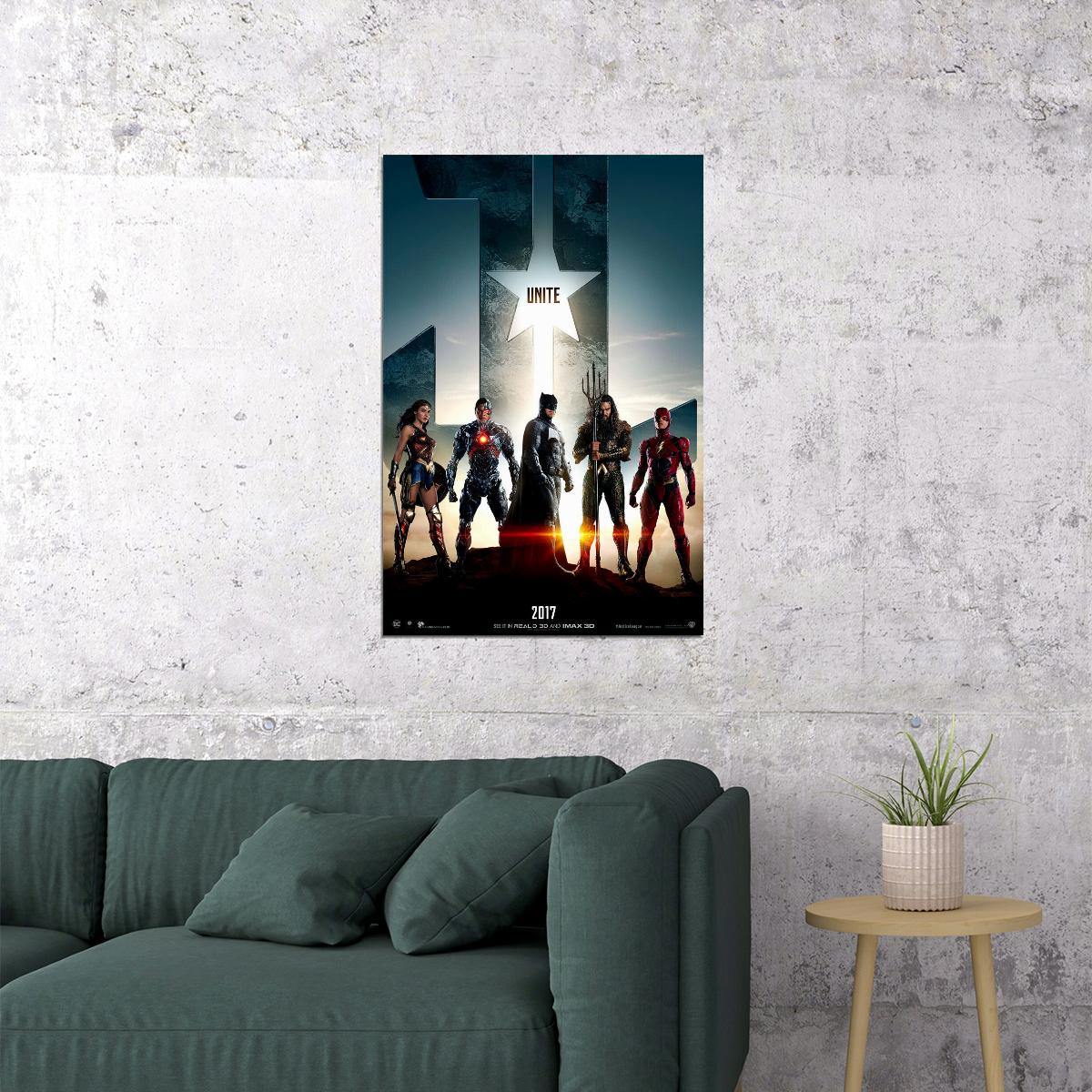 Justice League Fantasy Action Movie Poster Wall Art Print Home Wall Decor