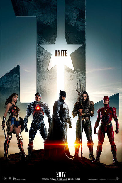 Justice League Fantasy Action Movie Poster Wall Art Print Home Wall Decor